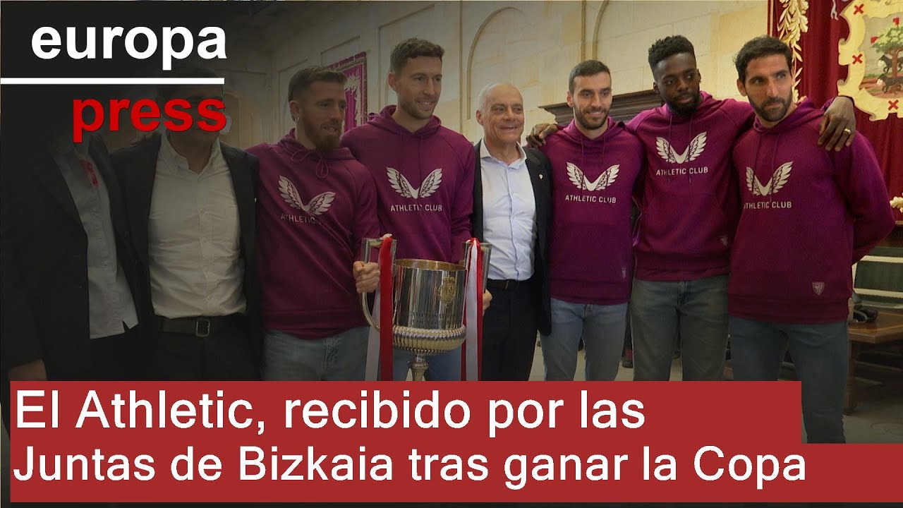 El Athletic, recibido por las Juntas de Bizkaia tras ganar la Copa
