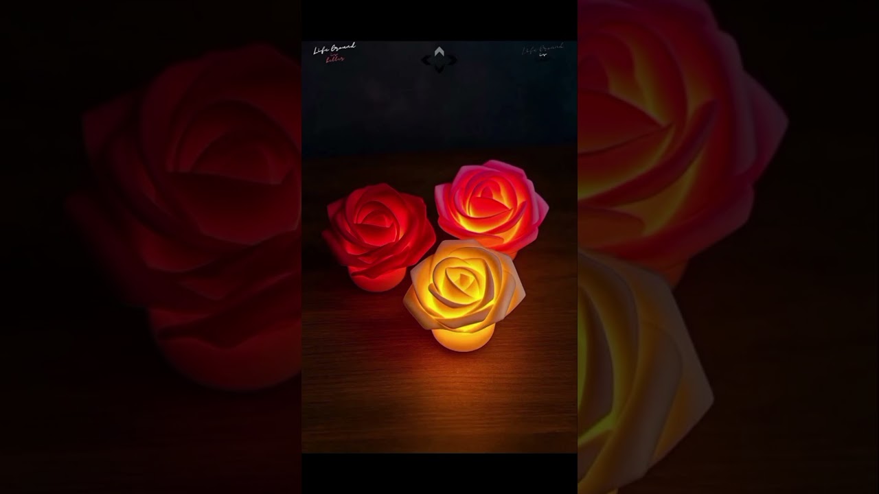 Romantic Rose LED Night Lights 🌹✨ Cozy Bedroom Decor Idea | Mini Table Lamps for Modern Homes