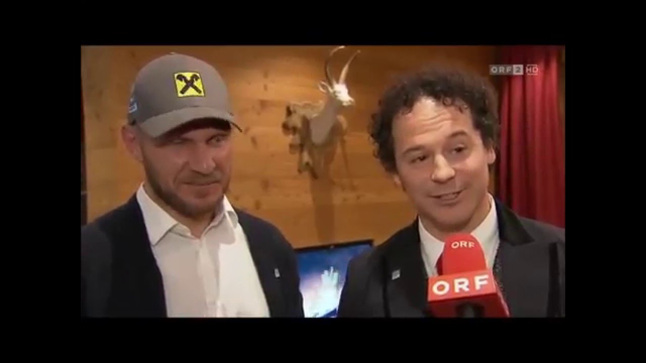Hermann Maier und R. Sch&ouml;nfelder bei der Hoteler&ouml;ffnung in Sankt Johann