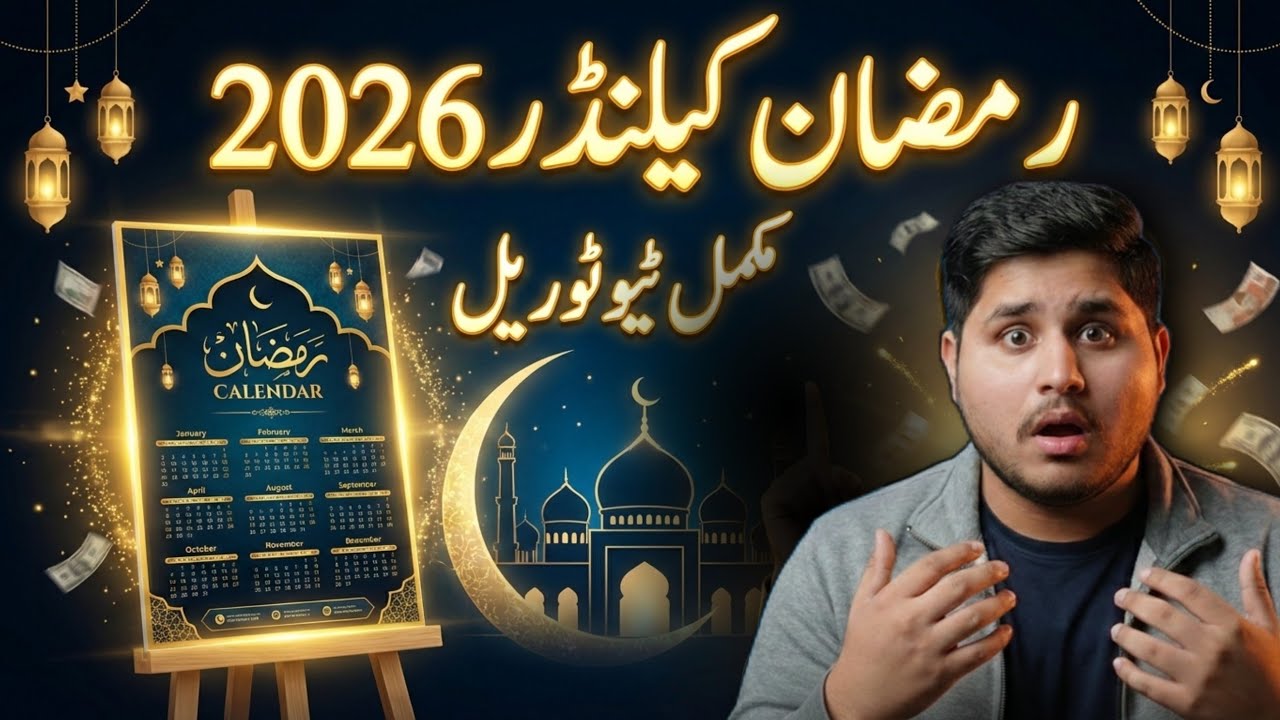 Ramadan Mubarak Calendar Tutorial 2026 | Easy Poster Design | Ramzan Mubarak 