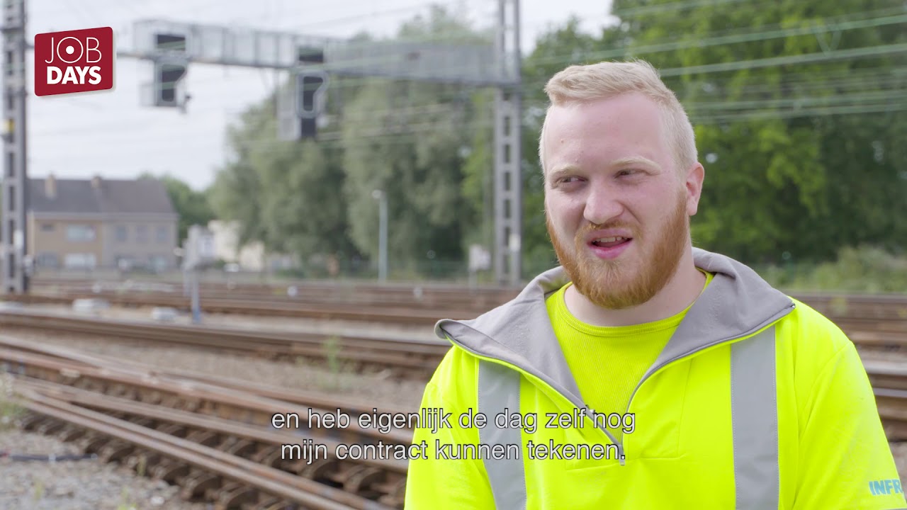 Bram, aangenomen tijdens de Infrabel Job Days, getuigt