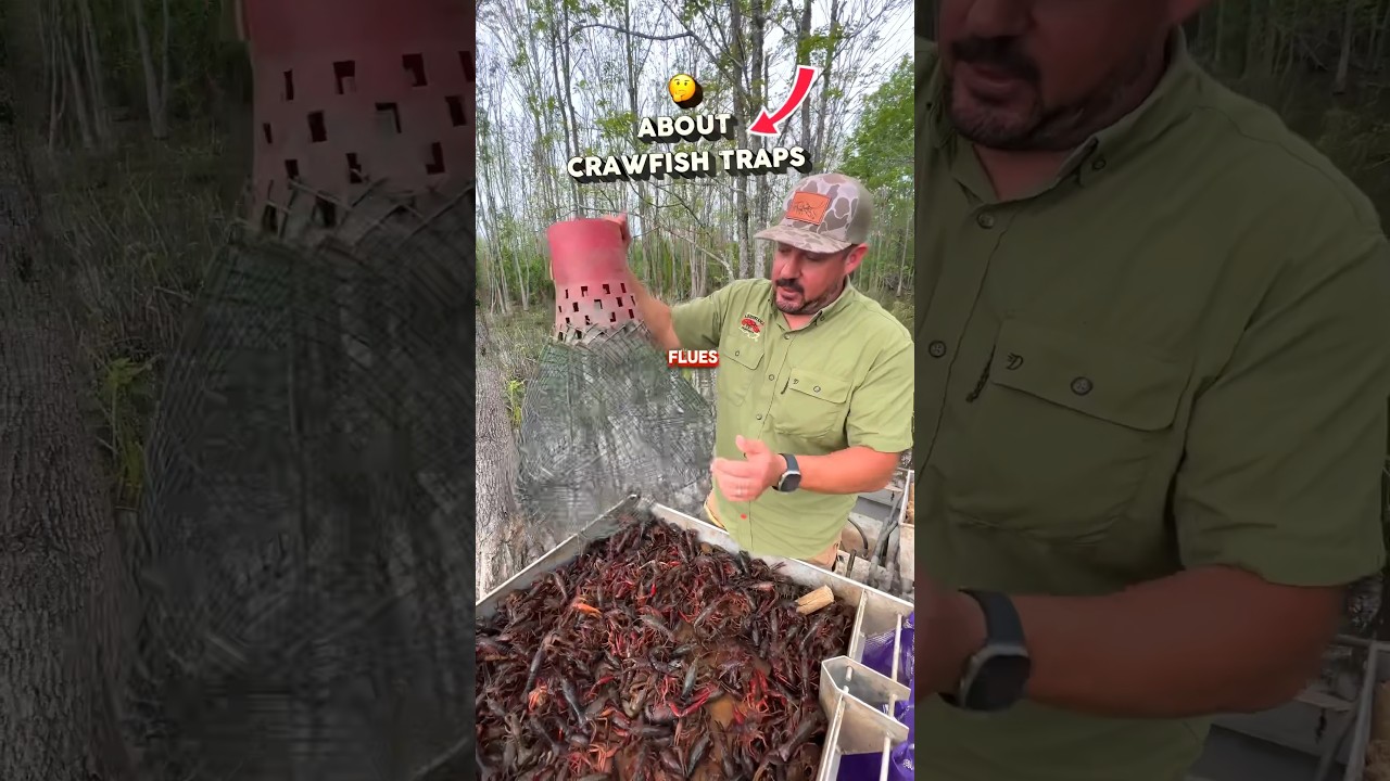 🦞 How Crawfish Traps Work #louisiana #fishing