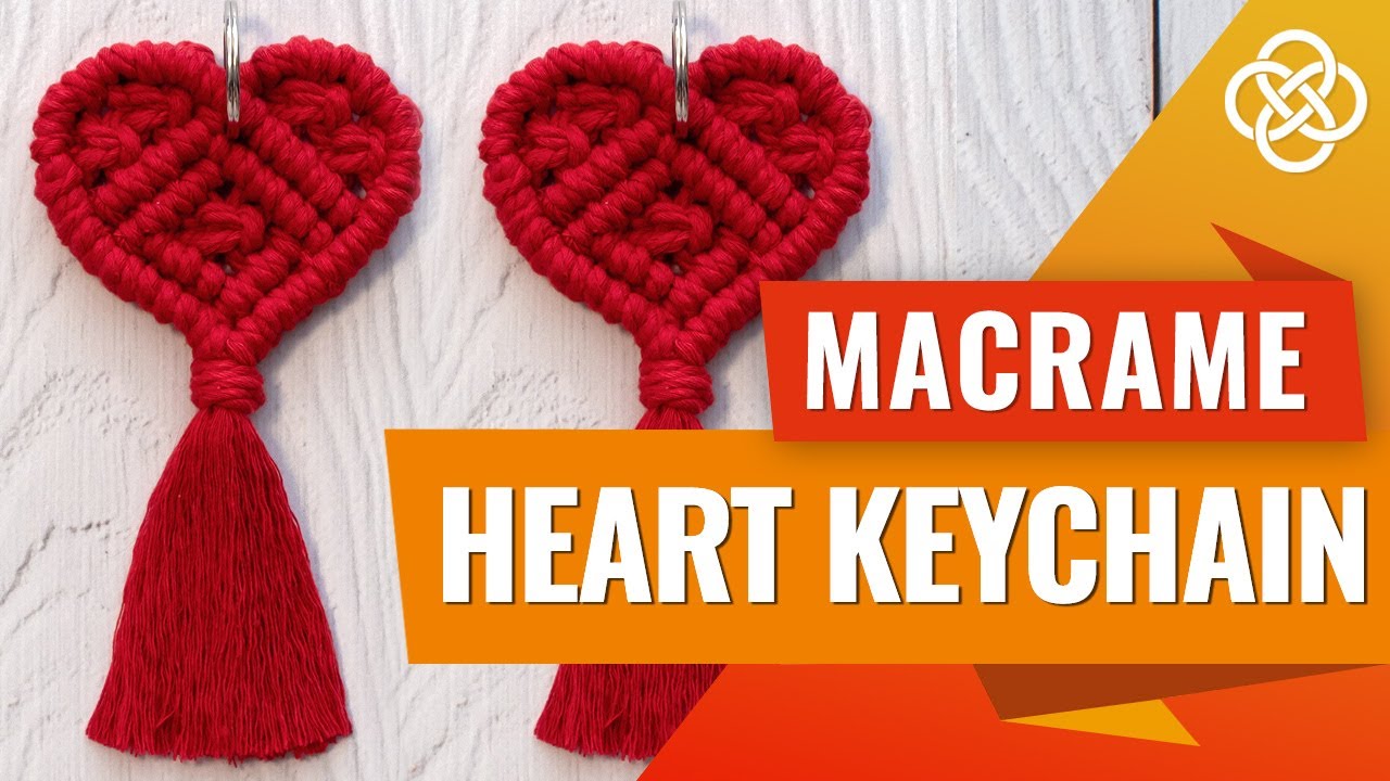 Макраме брелок в форме сердца | DIY | Урок макраме