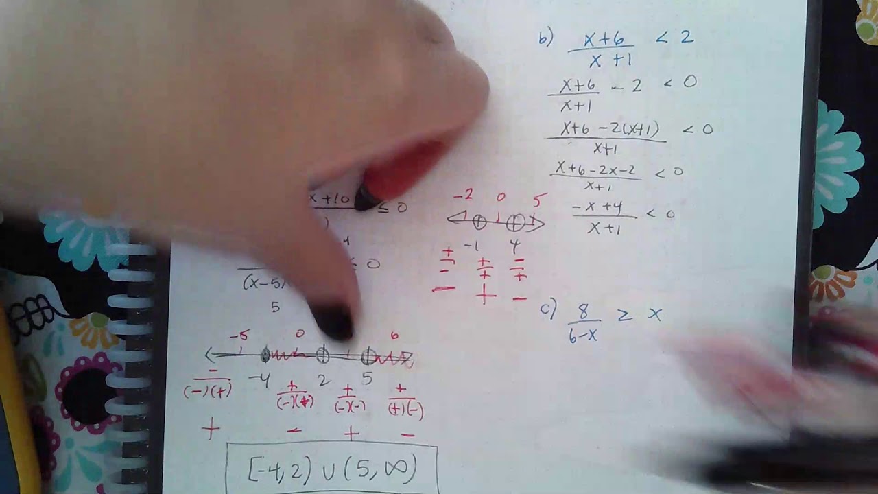 Ch 10 Sec 6 Solving a rational inequality Problem type 2