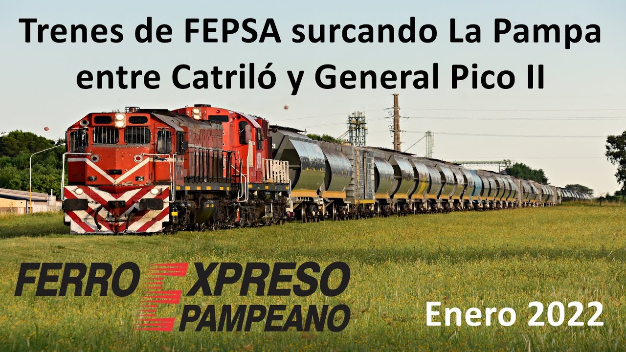 Trenes de FEPSA surcando La Pampa entre Catriló y General Pico II - Enero 2022