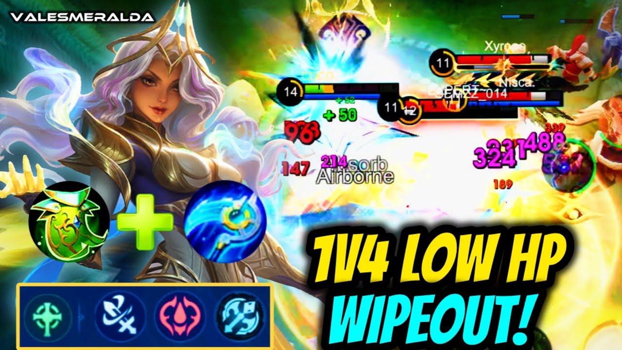 1V4 LOW HP WIPEOUT WITH THIS EMBLEM SET AND BUILD! | MLBB