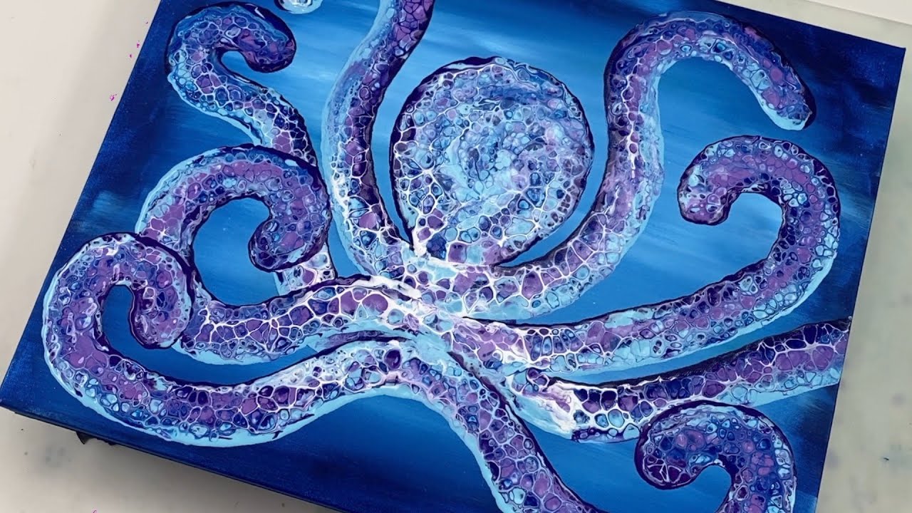 37. OCTOPUS using Acrylic Swipe Technique | Acrylic Pouring Tutorial