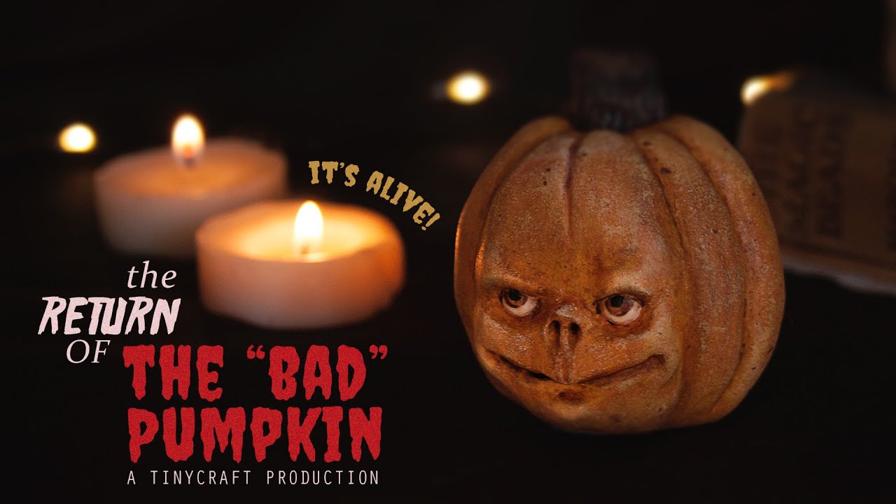 DIY 🎃 Halloween Air Dry Clay Carved Pumpkin Sculpting (autumn halloween crafts)