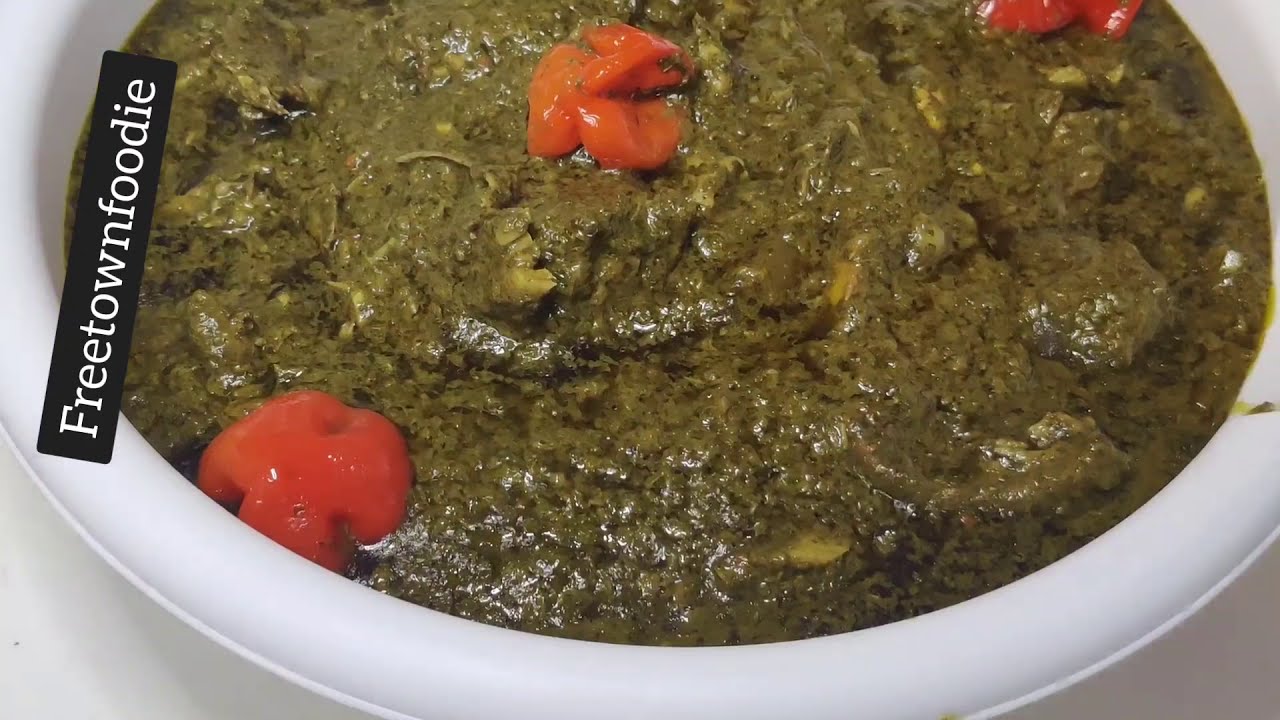 cassava leaves with coconut oil