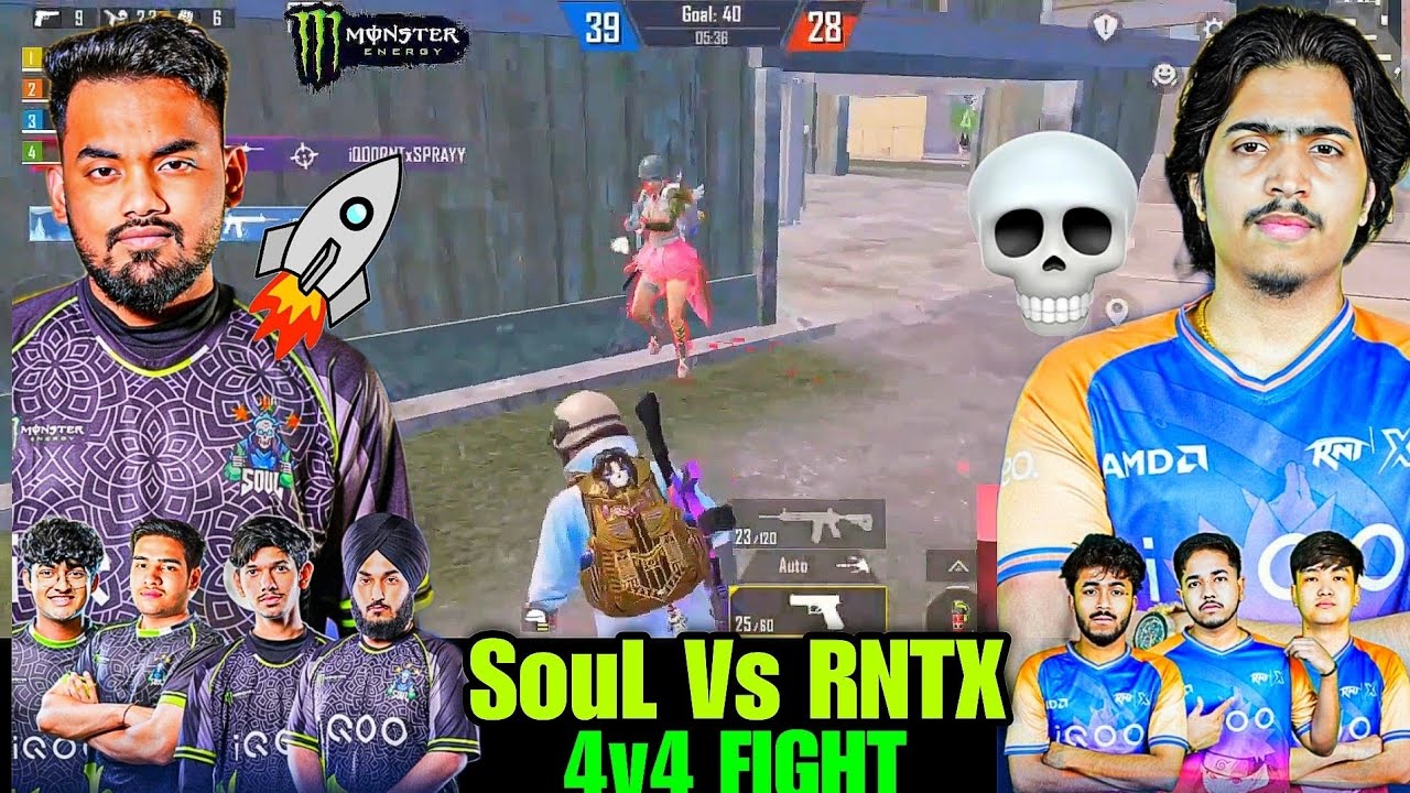 SouL Vs RNTX 4v4 Fun Tdm Match 😂 iQOOSouL Vs Rntx ✅ Goblin NakuL Manya Legit Vs Ninjajod Spraygod