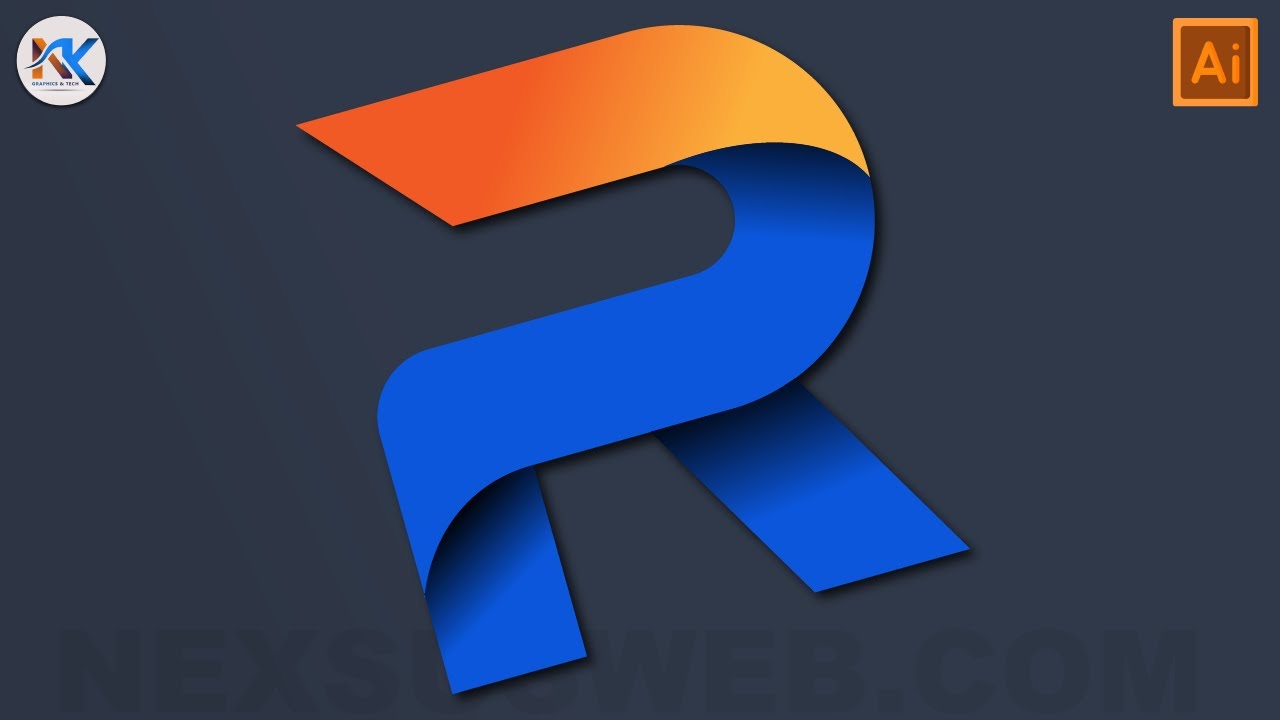 Learn R letter logo design tutorial in Hindi || illustrator