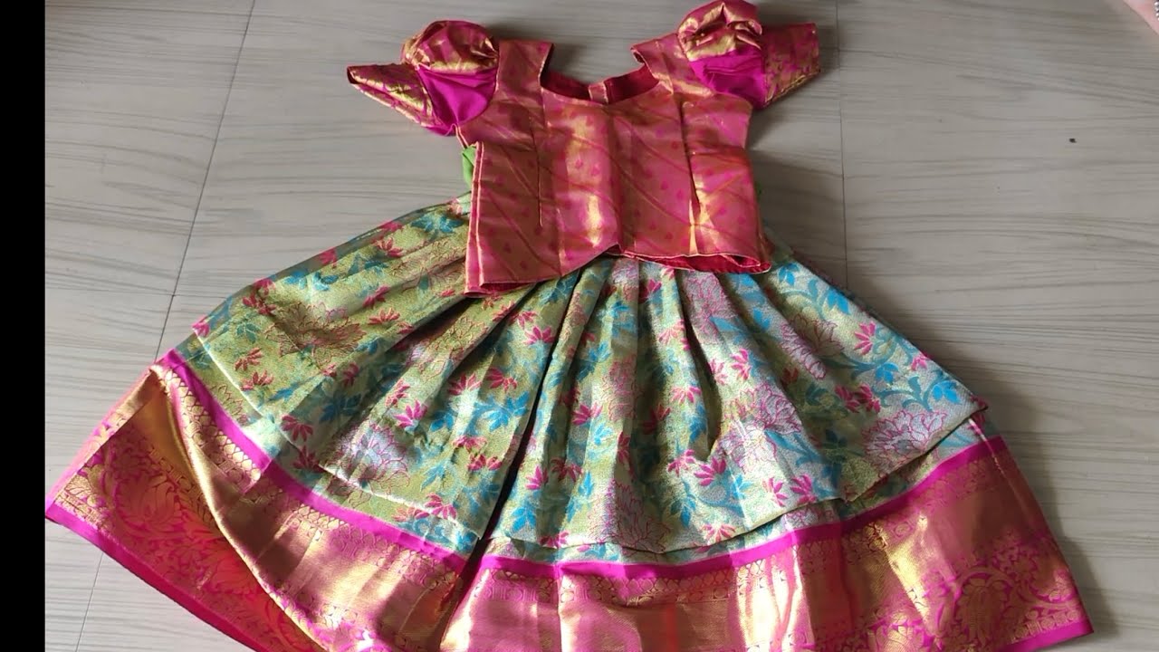 Baby girl lehenga jacket new model with lehenga jacket cloth#youtube video #tailoring 