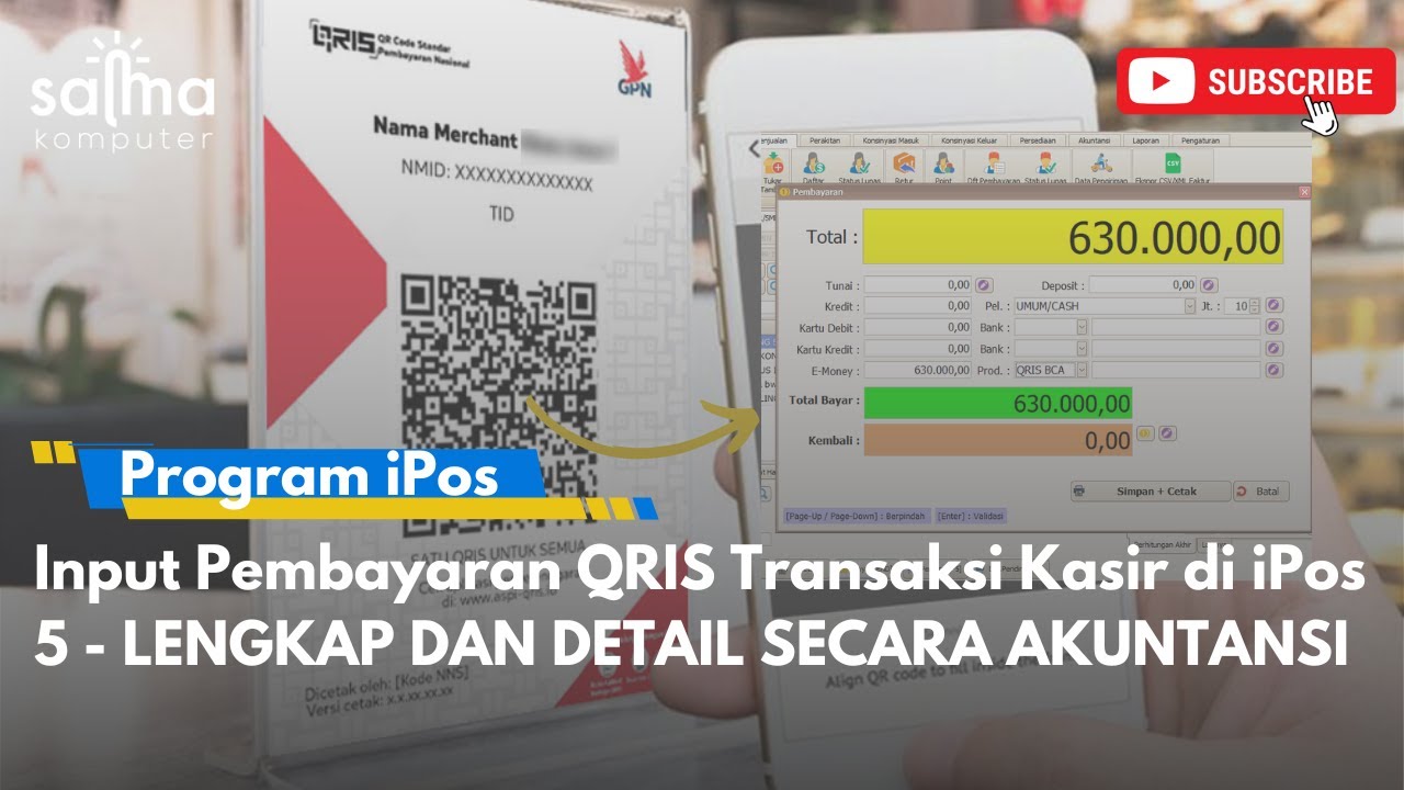 108 - Input Pembayaran Qris Transaksi Kasir di iPos 5 #part1
