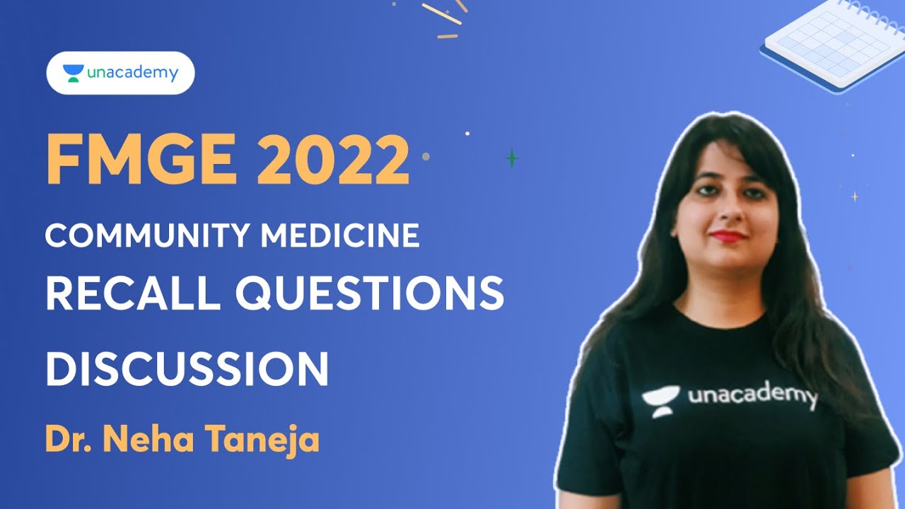 FMGE 2022 | Recall Questions Discussion | Community Medicine | Dr Neha Taneja