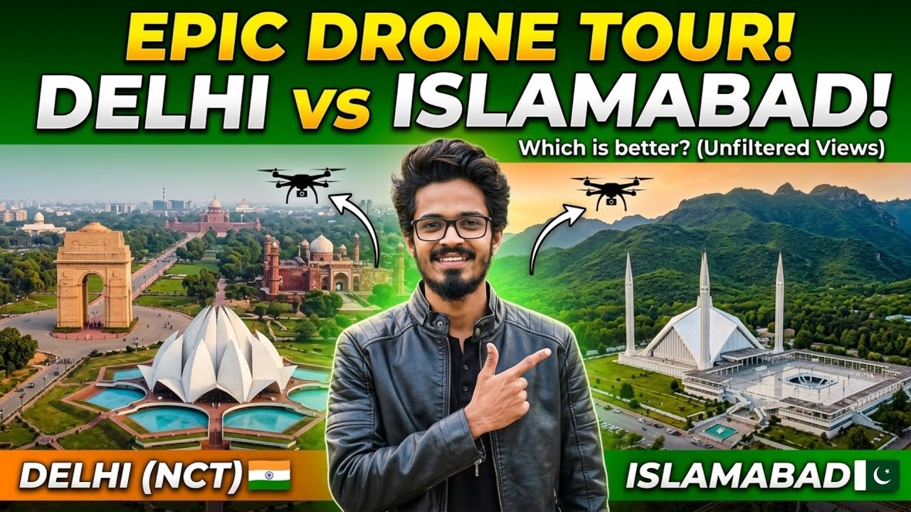 Islamabad🇵🇰 and New Delhi🇮🇳 Aerial View: Capitals of Pakistan and India