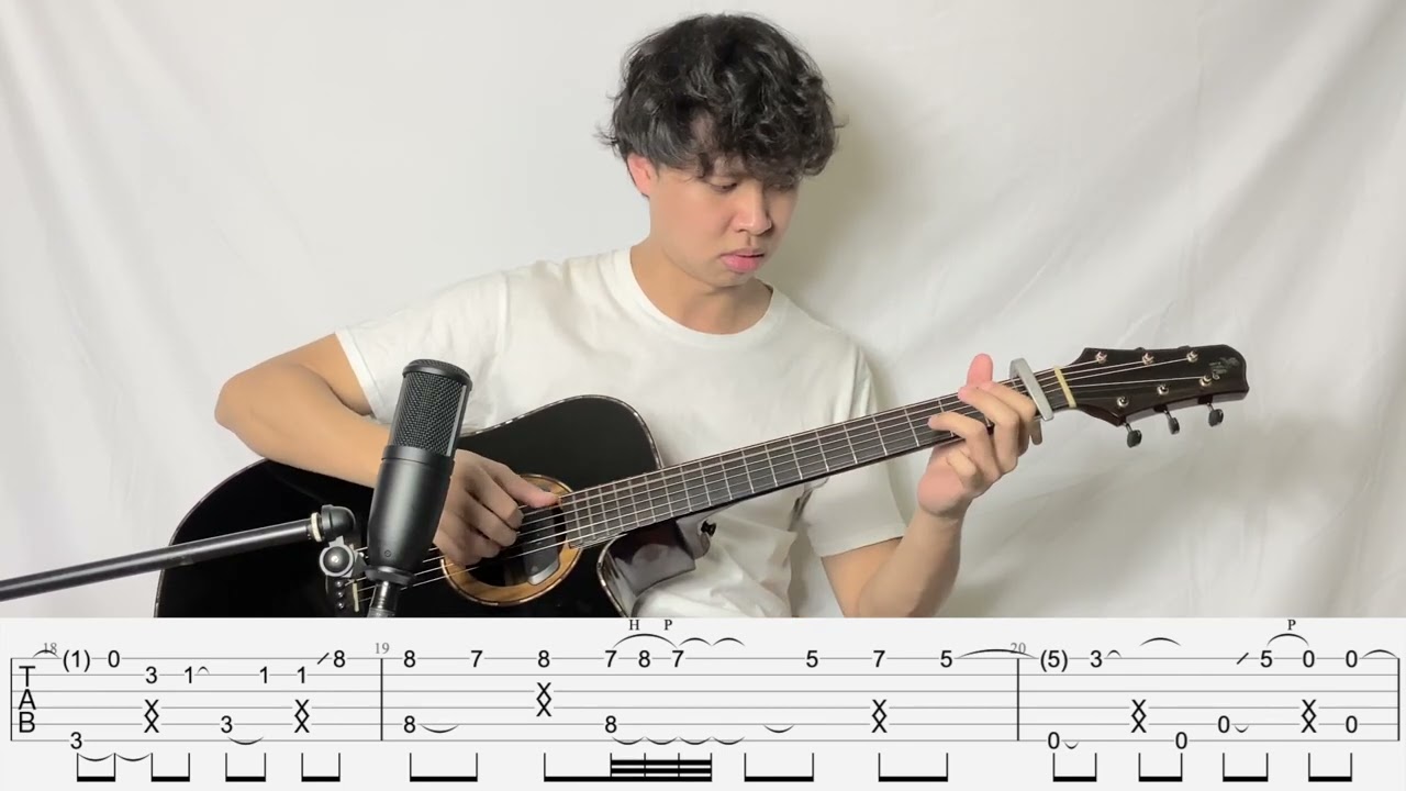 陳華 - 想和你看五月的晚霞 Fingerstyle Guitar Cover Guitar tab 哲志 吉他演奏、吉他譜、吉他教學