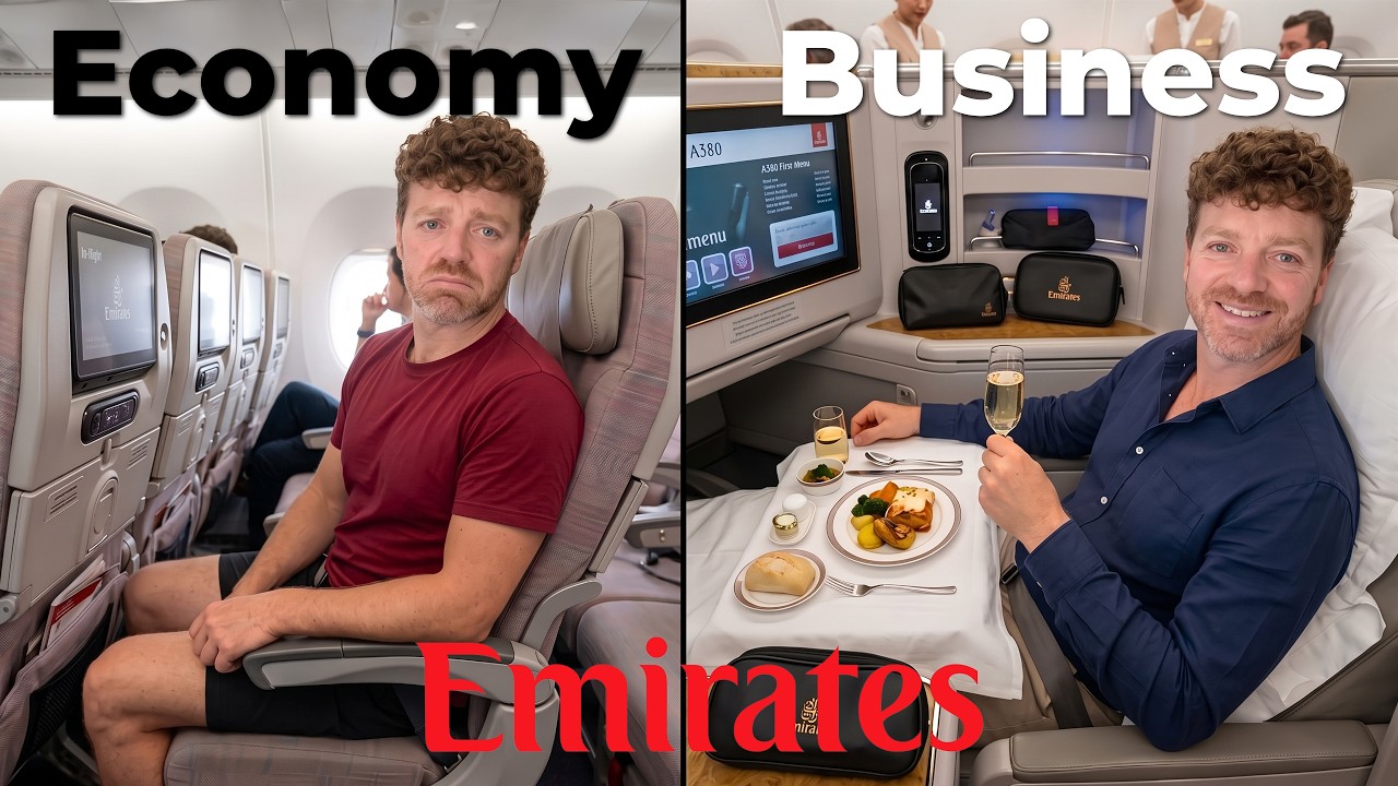 15 Hours in Emirates Economy vs Business Class (Worth The Upgrade?)