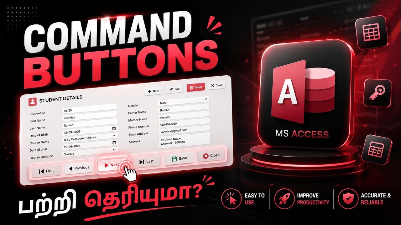 Command Buttons in Access in Tamil