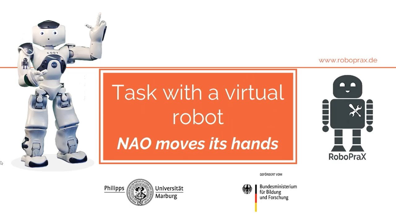 Task with a virtual robot – NAO moves its hands
