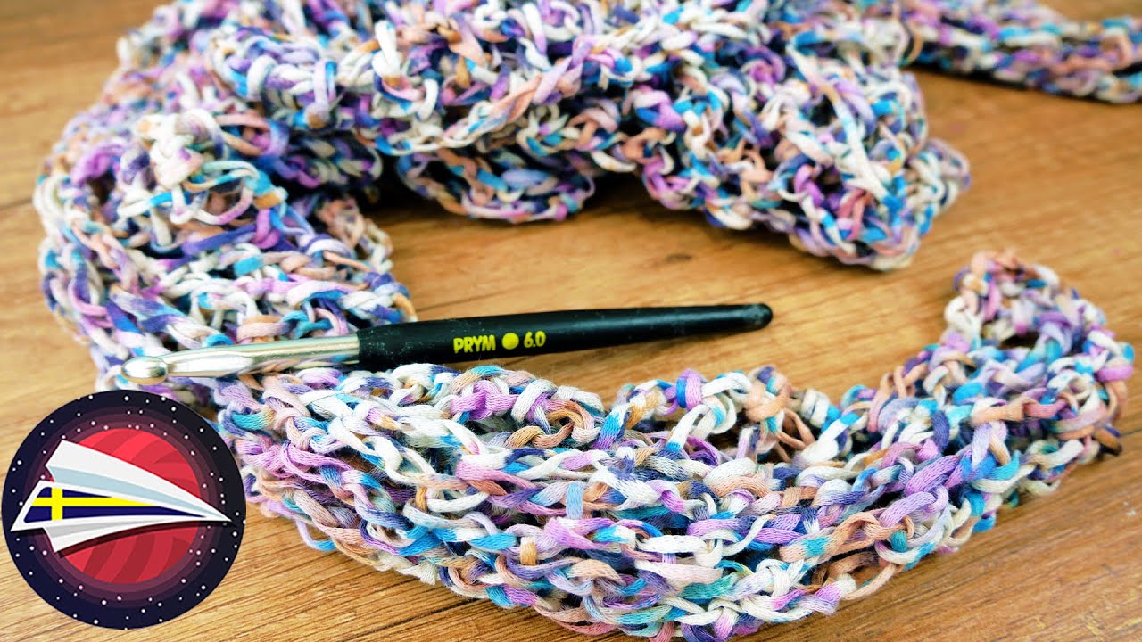 Virka l&auml;tt sommarsjal i bomullsgarn | Sommar DIY