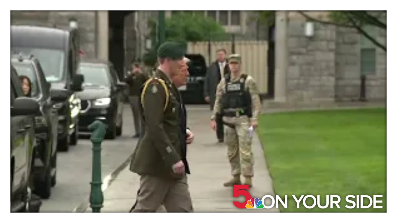 President Trump arrival at West Point to give commencement