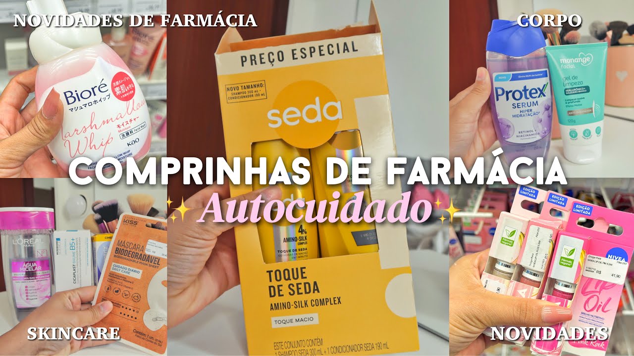Comprinhas de farmácia e autocuidado com R$100,00🌸novidades de farmácia, lançamentos, corpo & banho