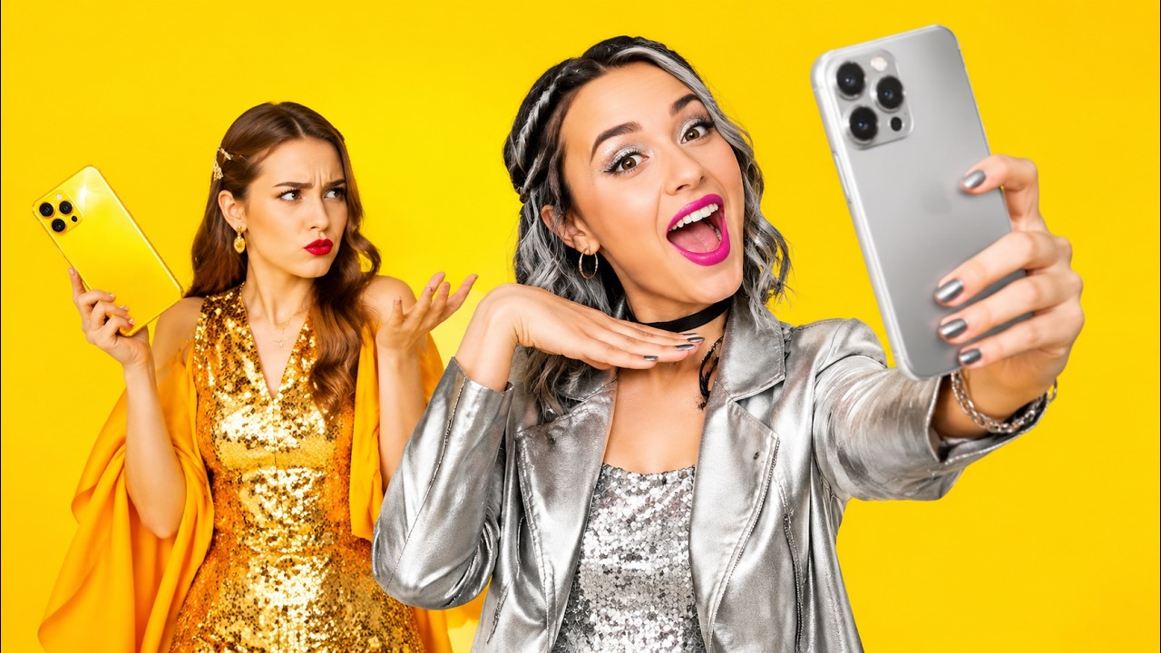 GOLD VS SILVER CHALLENGE! || Golden vs Silver Girl by 123 GO! GOLD