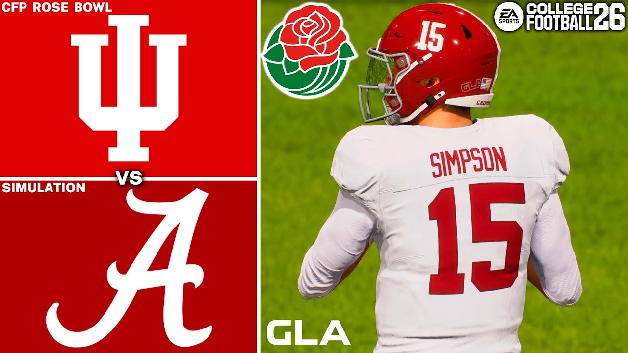 Alabama vs. Indiana – Rose Bowl CFP Simulation & Prediction | CFB 26 PS5 Gameplay