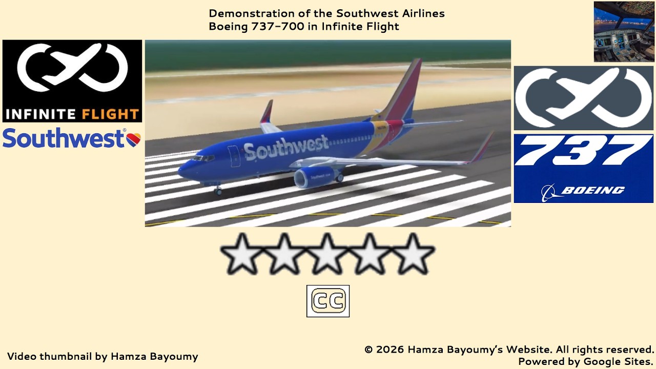 Demonstration of the Southwest Airlines Boeing 737-700 in Infinite Flight