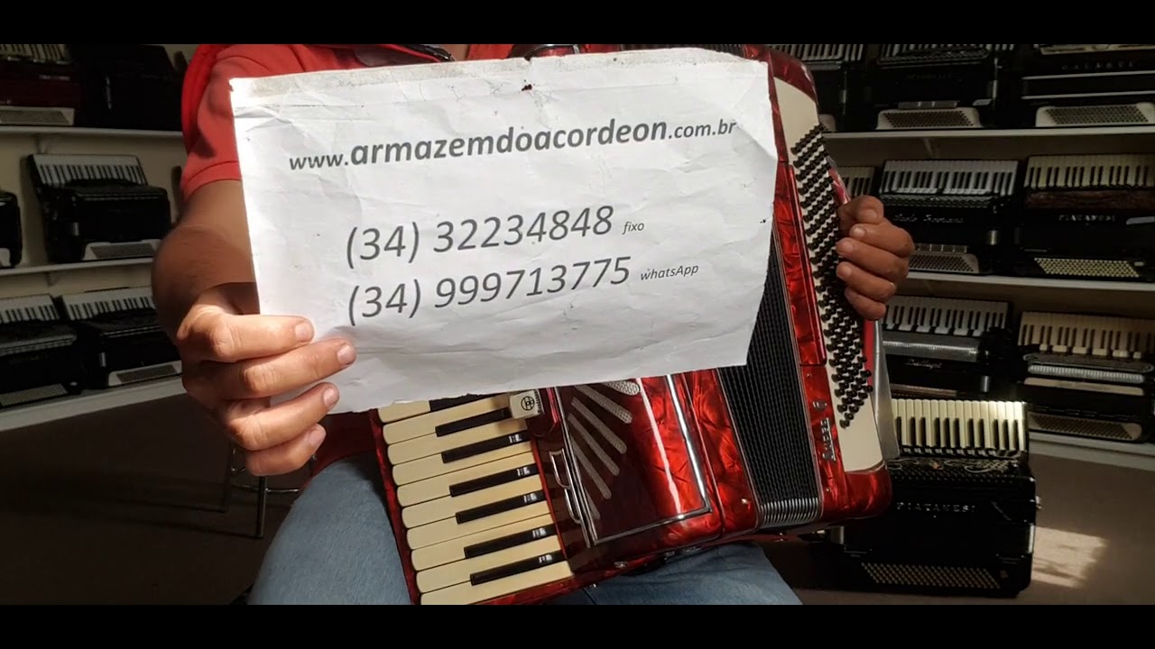 (VENDIDA) Acordeon 120 baixos Todeschini super 6 (ELETRIFICADA)