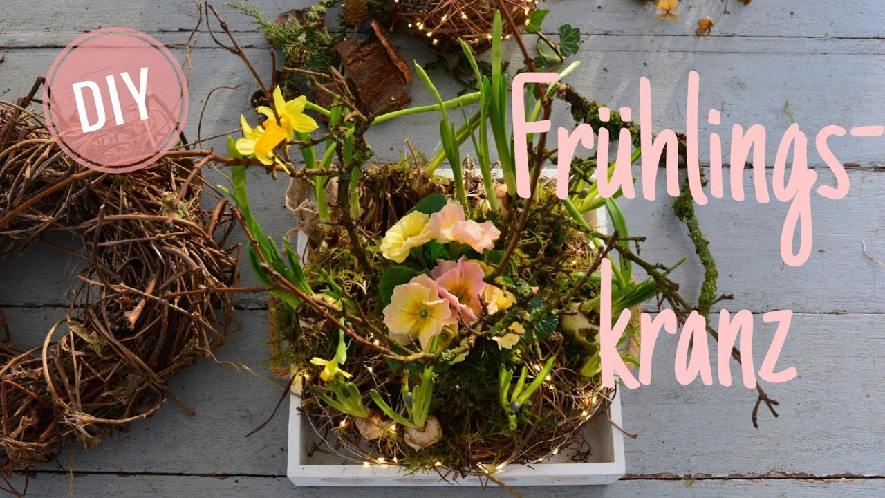 DIY: FRÜHLINGSKRANZ - NATUR - KRANZ mit ZWIEBELBLÜHERN & PRIMEL selber machen