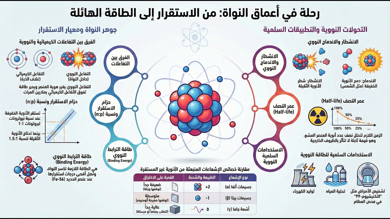 كيمياء الثالث الثانوي علمي ملخص الوحدة الرابعة الطاقة والتفاعلات النووية