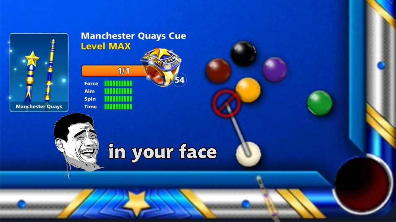 in your face 😂 Manchester Quays Cue Level Max 54 Ring Pro 8 ball pool Win Streak