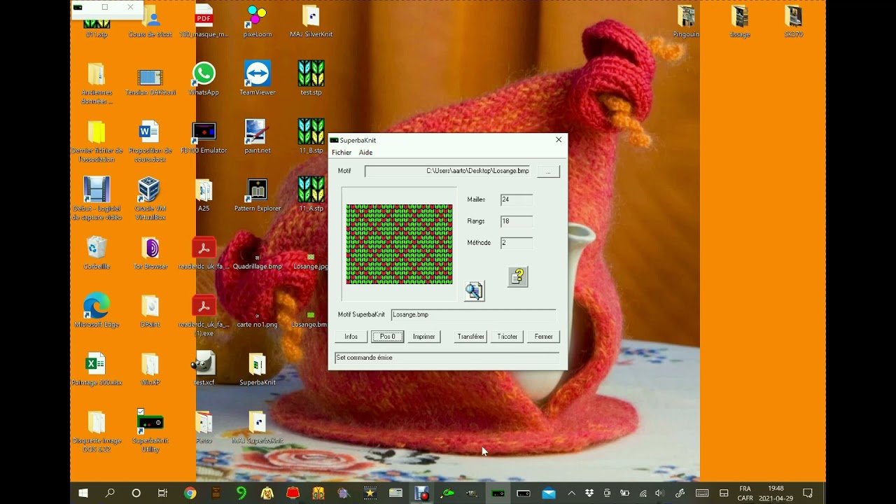 Superba Knit coup d’oeil sur l’interface et l ‘utilisation du logiciel