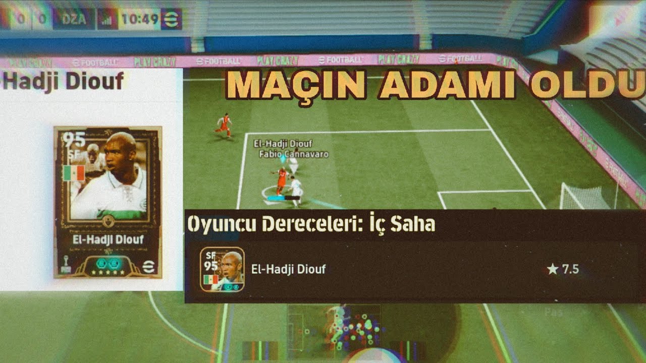 EL HADJİ DİOUF DENEME MAÇI!! İNANILMAZ AĞIR OYUN (E FOOTBALL MOBİLE)