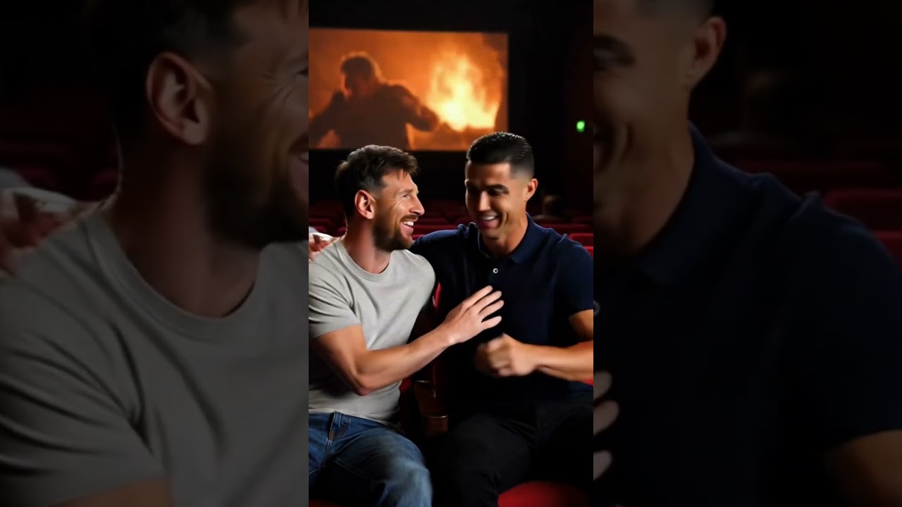 MESSI y CR7 en el CINE (COMEDIA TERROR)  #messi #humor #futbol #cr7  #cinema