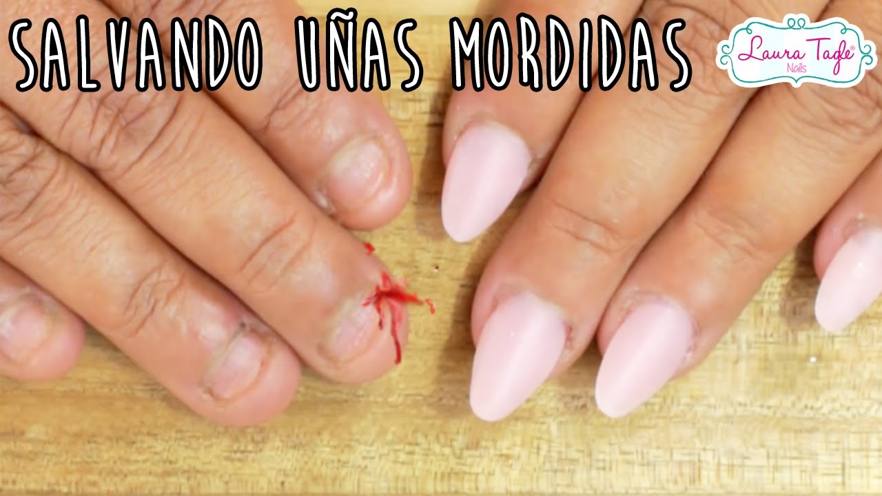 COMO APLICAR ACRILICO SOBRE UÑAS MORDIDAS / (ONICOFAGIA)