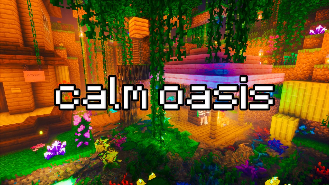 i made this oasis to calm my mind... (minecraft)