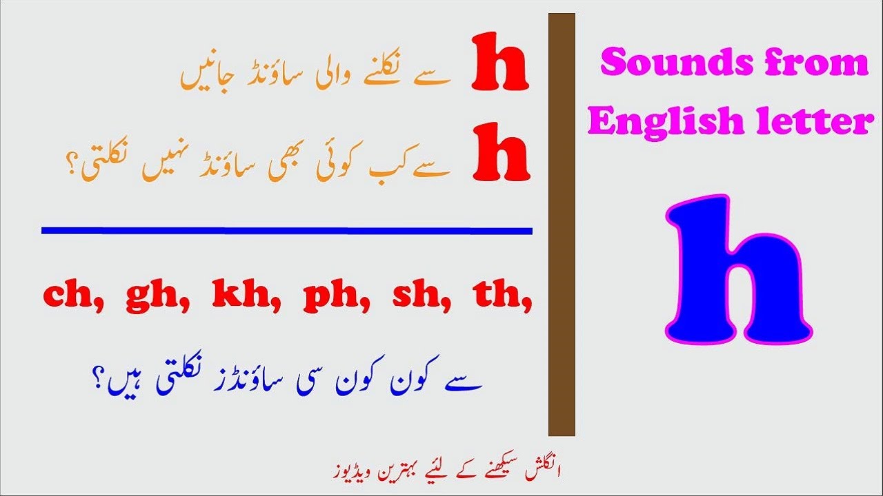 h sounds explained in Urdu | pronunciation | pronunciation of h, ch, gh, kh, ph, sh, th
