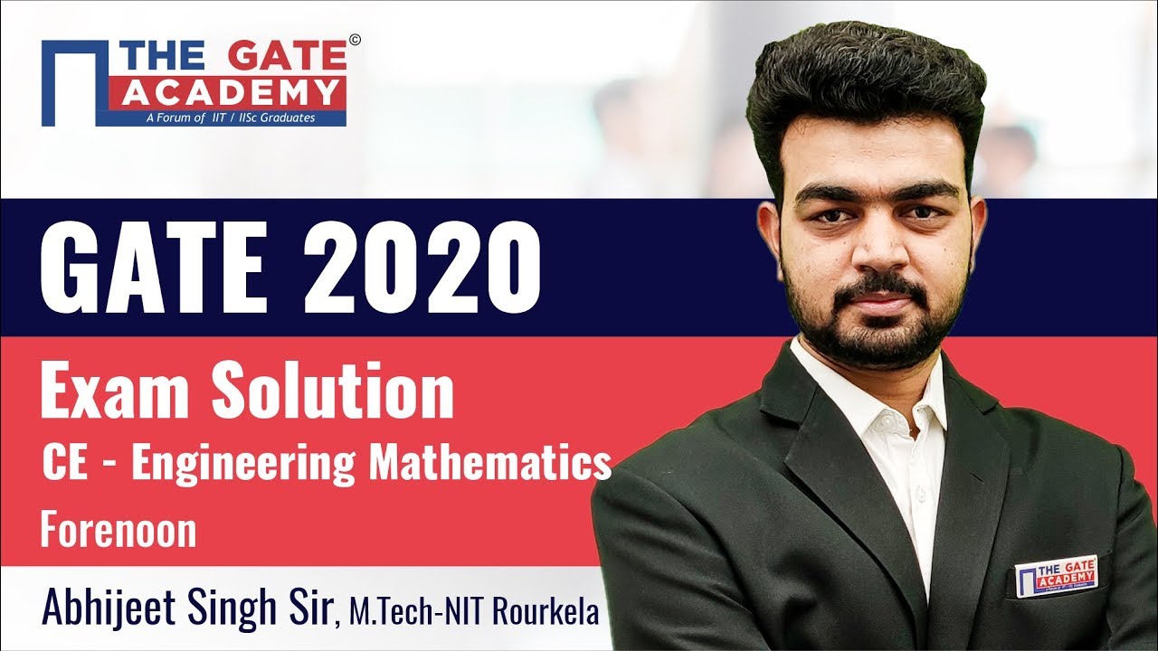 GATE 2020 Answer Key with Solutions for Civil Paper (Forenoon) &ndash; Engineering Mathematics ( 5 Qs)