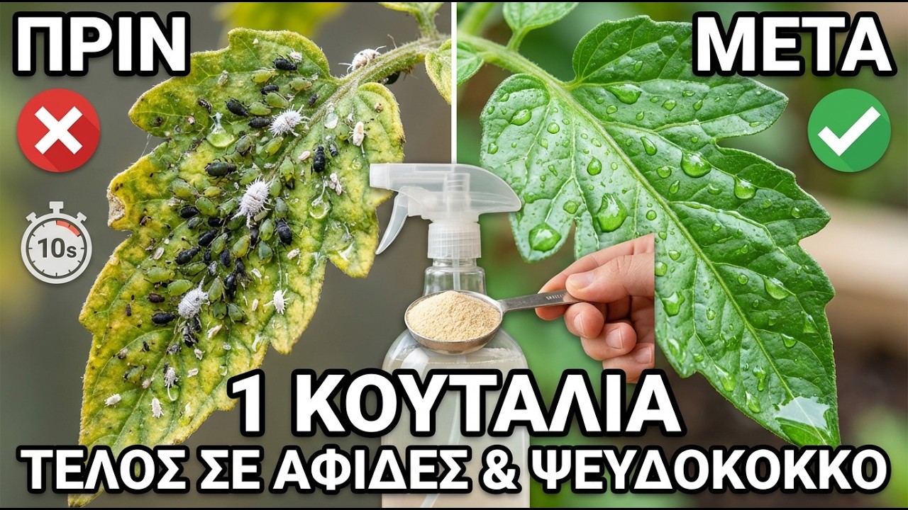 ΣΤΑΜΑΤΑ τα Φυτοφάρμακα! 1 Κουταλιά Σκοτώνει Αφίδες & Ψευδόκοκκο σε 10
