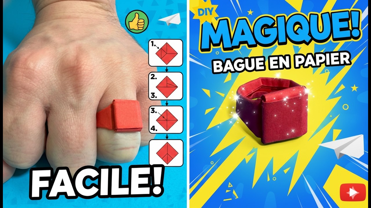 Origami Bague | Comment faire une bague en papier facile | Tutoriel &eacute;tape par &eacute;tape