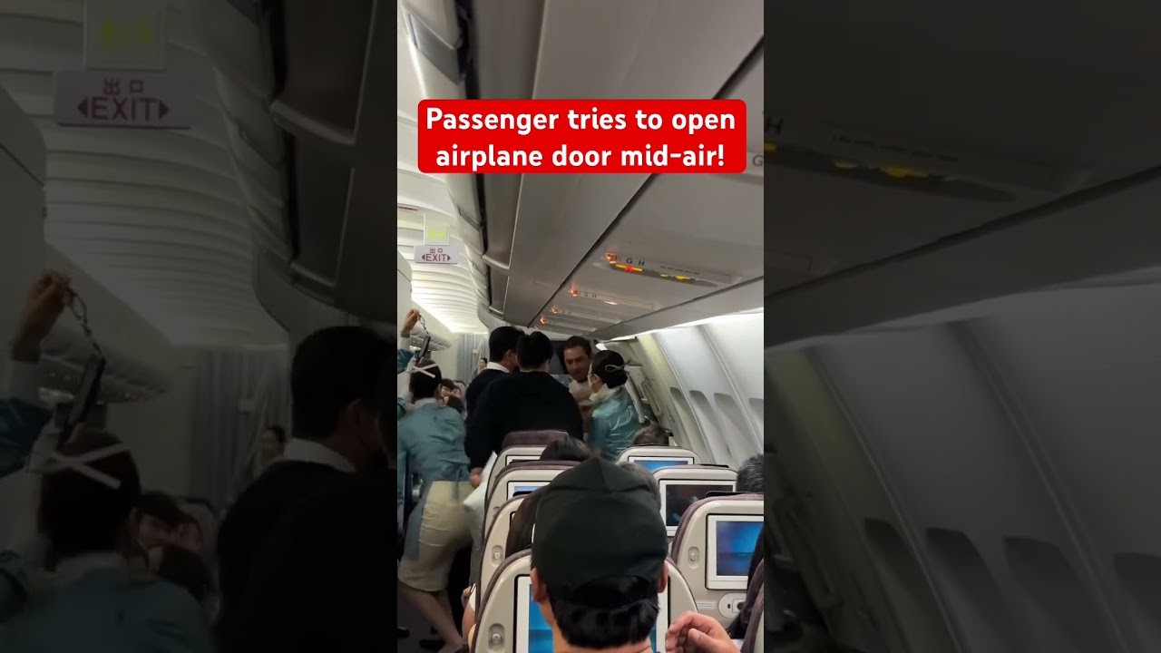 Passenger tries to open airplane door on Korean Air A330 