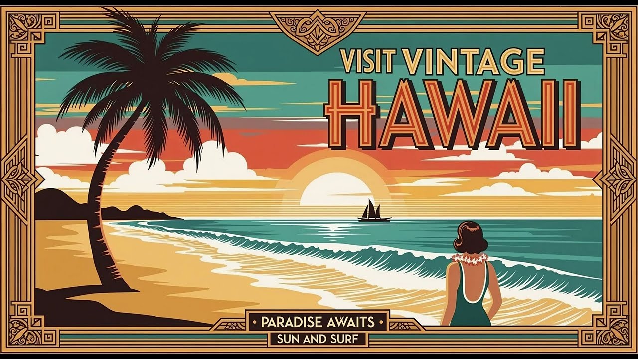 Vintage Travel Posters Collection  1920s 1950s Retro Art  5 Hour 4K Golden Frame Art Studio