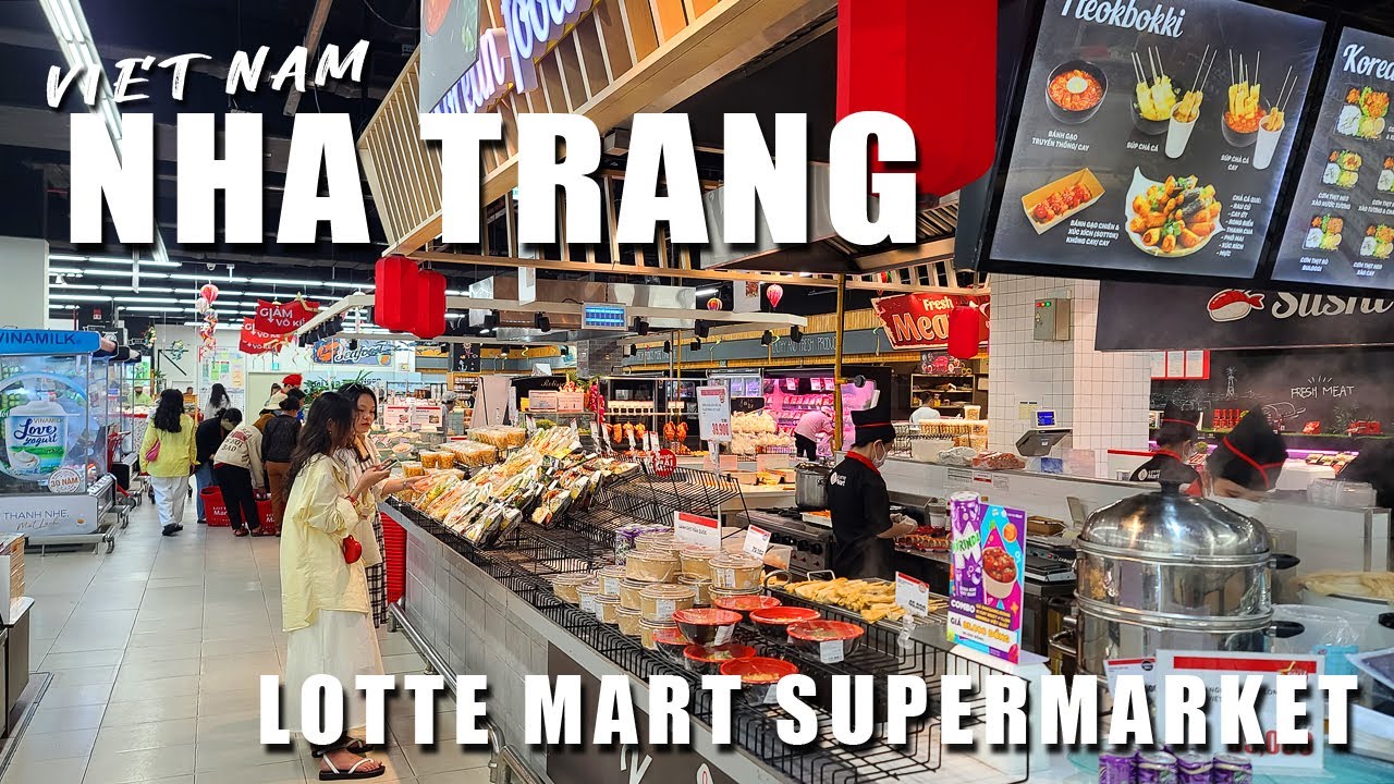 Нячанг, Вьетнам, знакомство с LOTTE Mart Nha Trang, покупки в супермаркете - 4K Virtual Travel