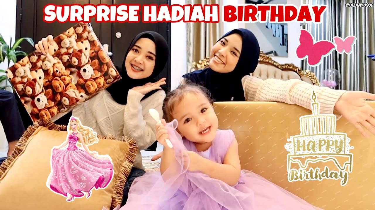 SURPRISE TIARA HADIAH BIRTHDAY MAKEUP , SYAZA SAFFA KENA PALAU ❗️