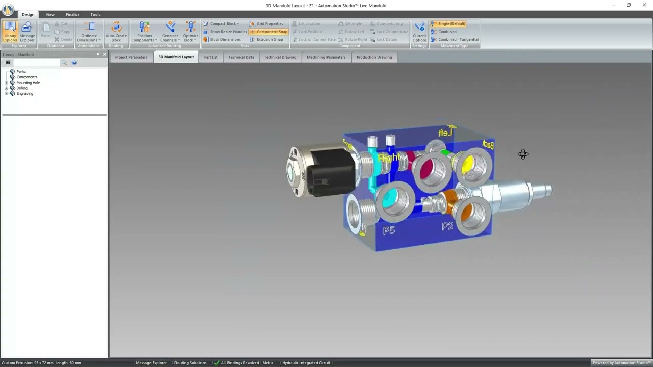 Hydraulic Manifold Module - Automation Studio™ 8.0 What's New