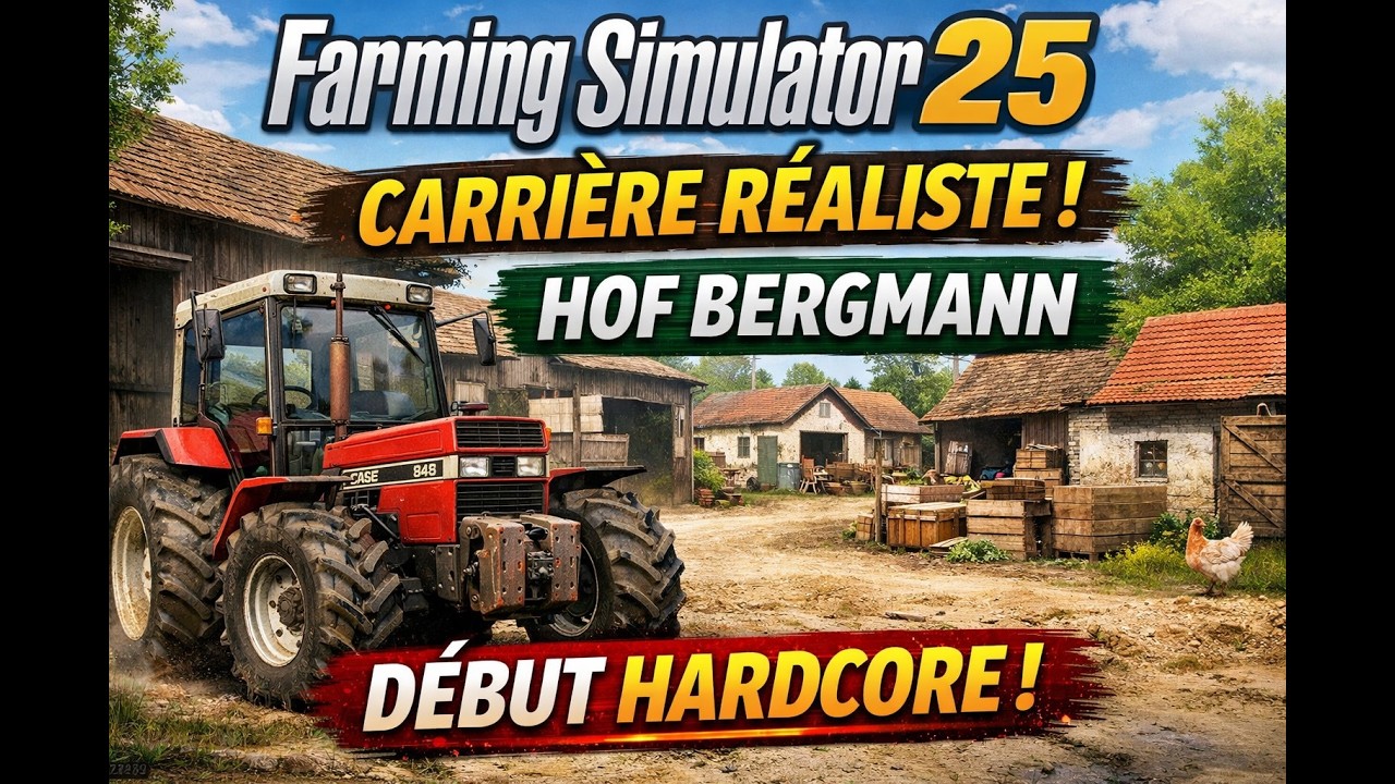 🚜 FARMING SIMULATOR 25 – Nouvelle Carrière RÉALISTE sur Hof Bergmann ! Début de Ferme Hardcore FS25
