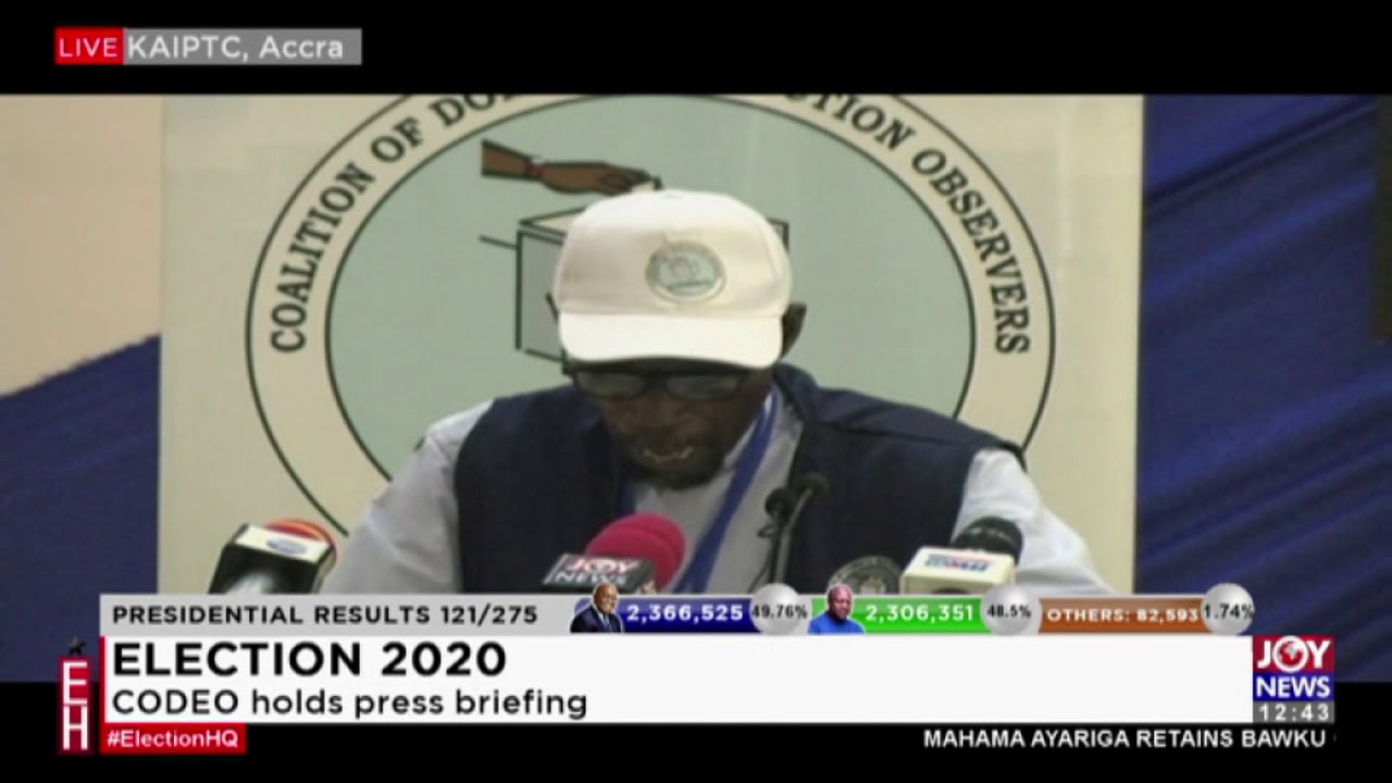 Live: CODEO holds press briefing on JoyNews (8-12-20)