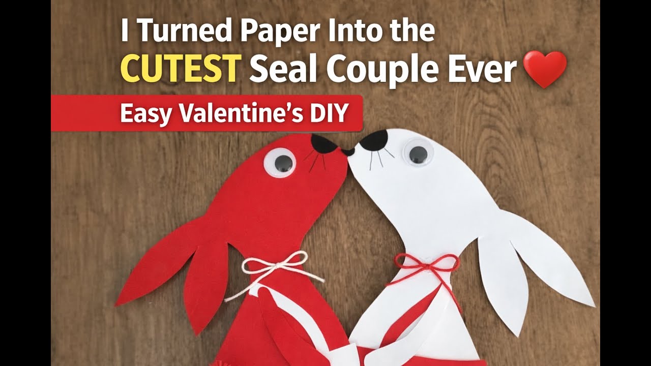 I Turned Paper Into the CUTEST Seal Couple Ever ❤️ | Easy Valentine’s DIY